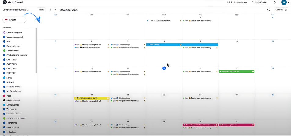 AddEvent Subscription Calendar