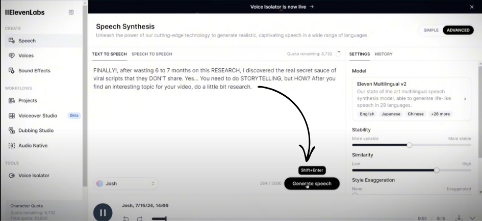 Eleven Labs AI Top Voice generation