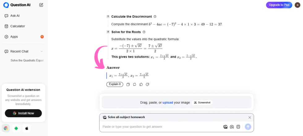Question AI in 2026: Free Homework Help or Hype? 9 Question AI Fast Math Solution Image