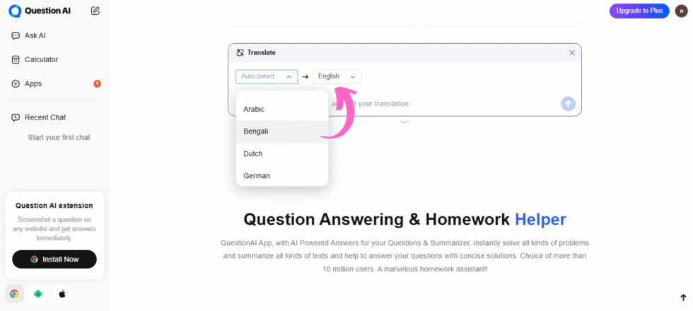 Question AI in 2026: Free Homework Help or Hype? 10 Question AI Multilingual Translation Image