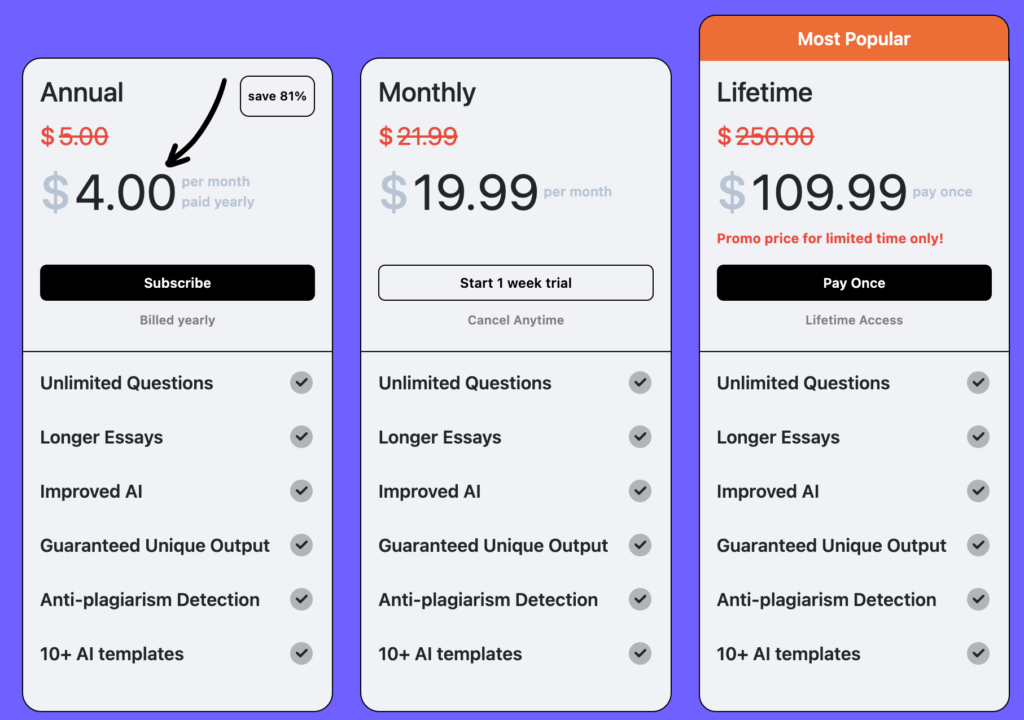 Cramly AI pricing