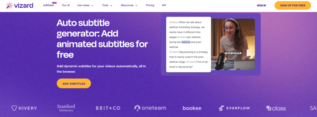 Vizard Automated Subtitles