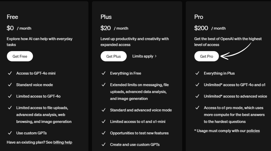 chatgpt pricing