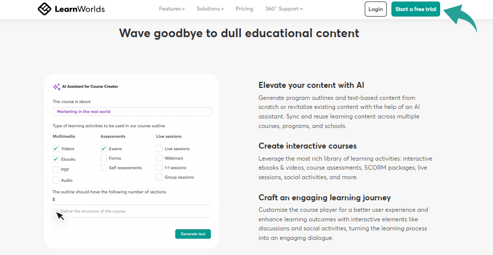 Learnworlds Course Creation Wizard