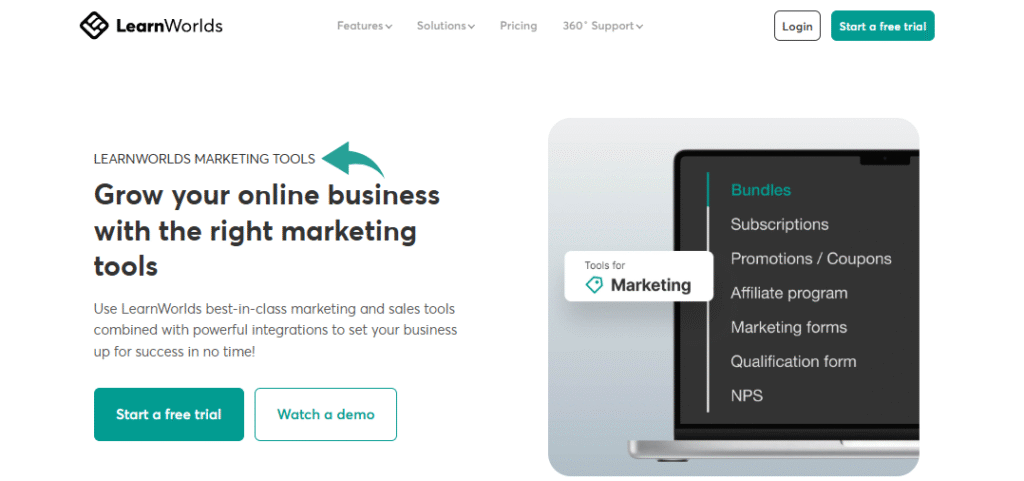 Learnworlds Marketing and Sales Tools