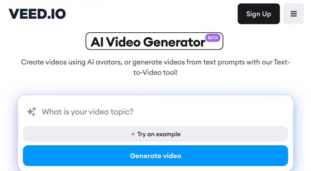 Veed IO video generation