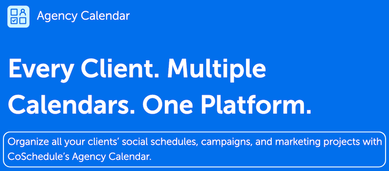 Agency calendar for Coschedule