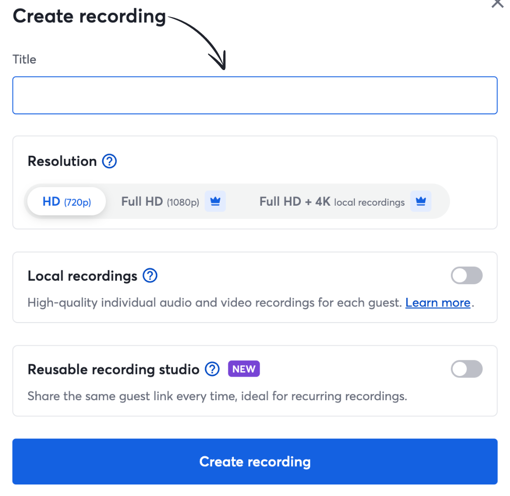 Create recording with Streamyard