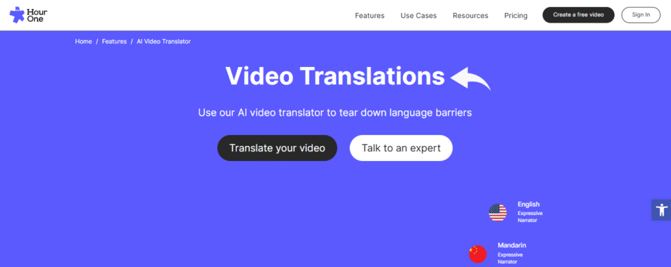 Hour One Video Translation