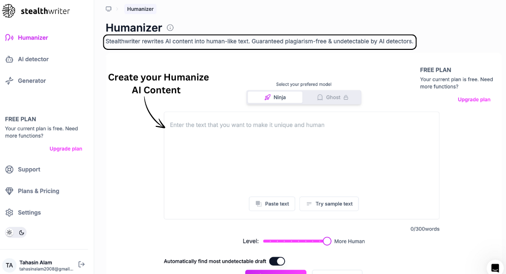 Personal Experience with Stealthwriter