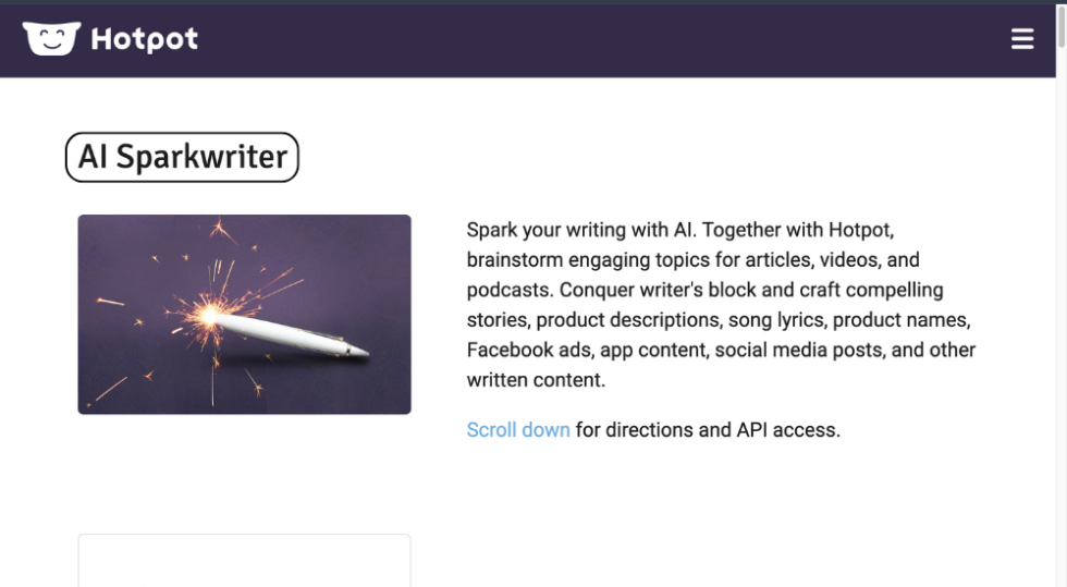 Hotpot AI AI Writing Image