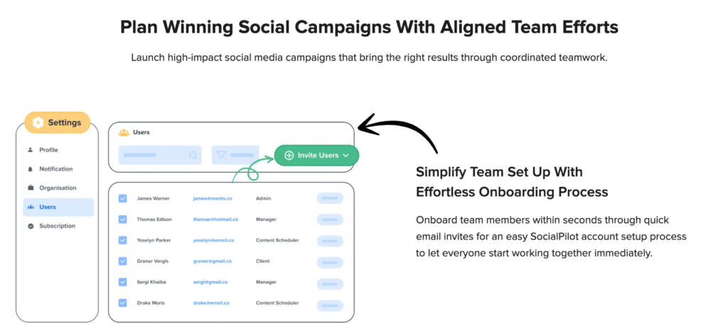 socialpilot Team Management