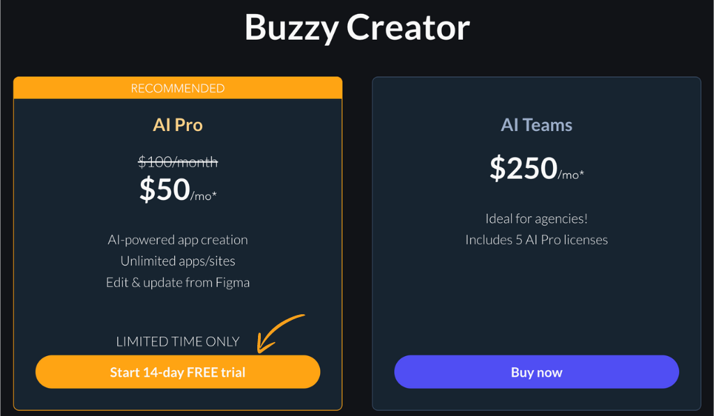 Buzzy AI Pricing