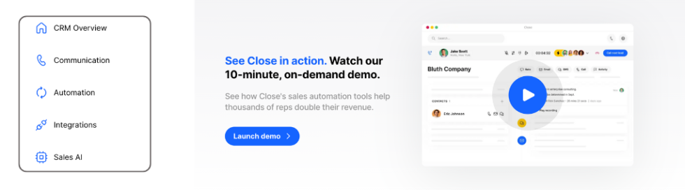 Close CRM Top Benefits