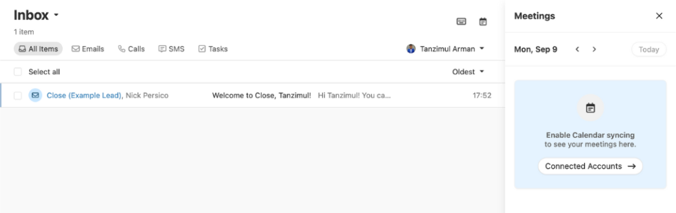 Close CRM Inbox Management