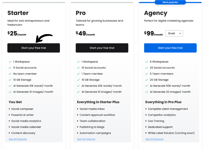 ContentStudio pricing