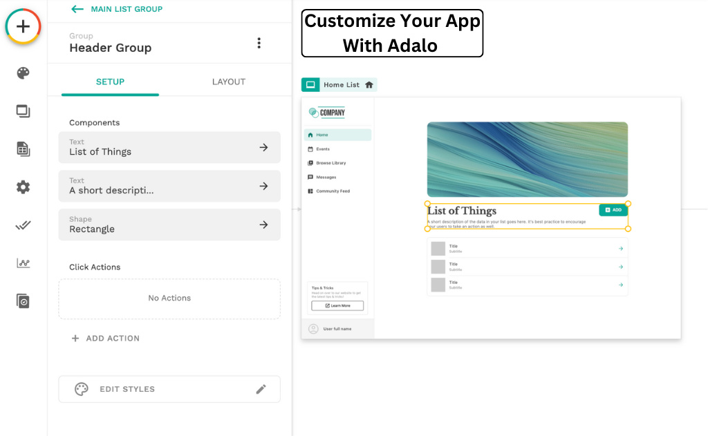 Customize Your App With Adalo