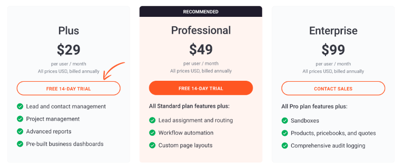 Insightly pricing