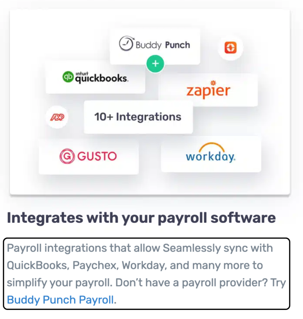 Integrates with your Payroll Software