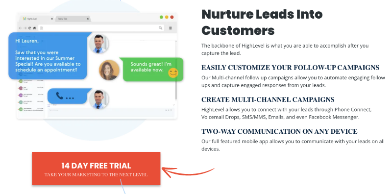 Nurture leads into customers in GoHighLevel