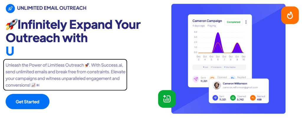Unlimited Email Outreach of Success AI