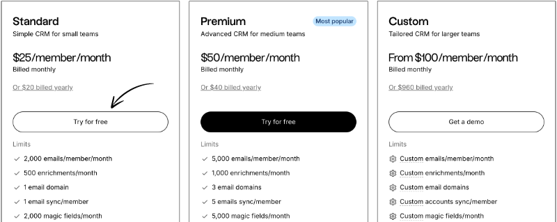 Folk CRM pricing