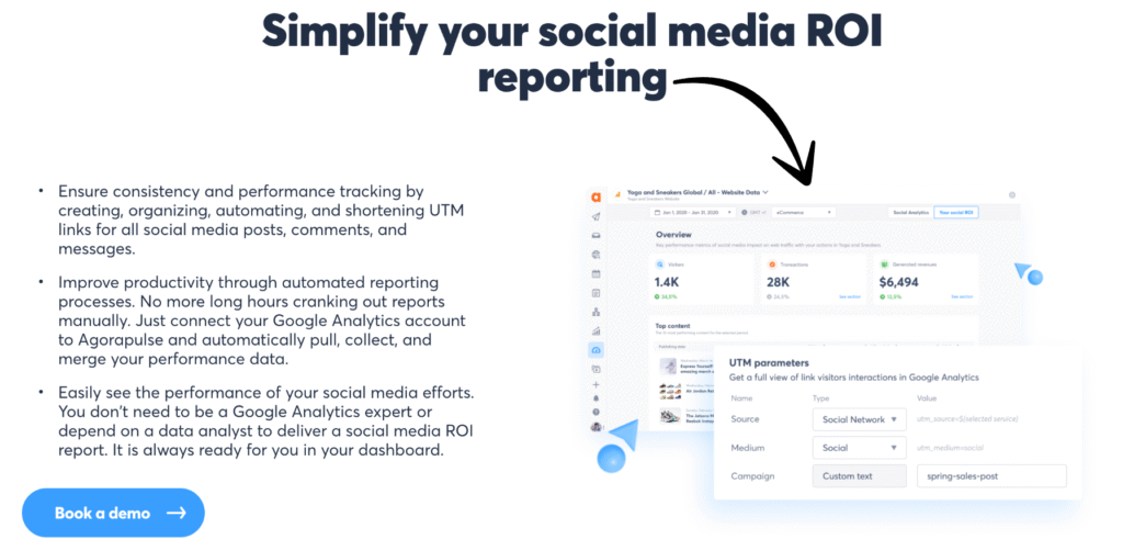 agorapulse social media ROI reporting