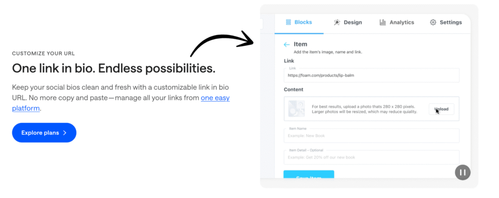 Later Customize Your URL Linkin.bio