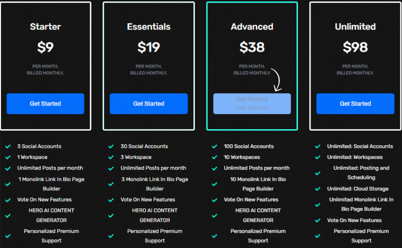 Heropost-pricing