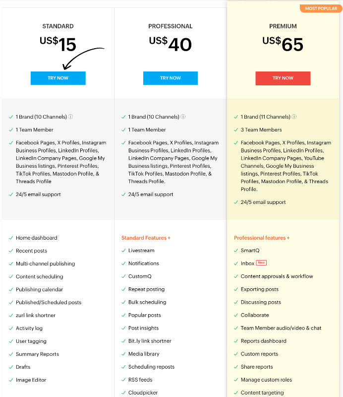 Zoho Social Pricing