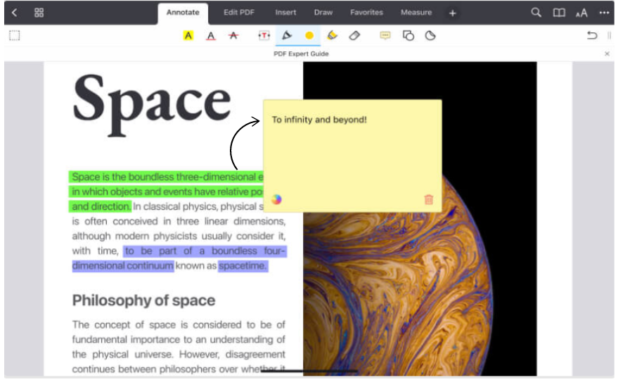 PDF expert Annotate PDF