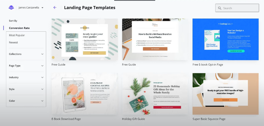 Landing Page Template collection of Leadpages 