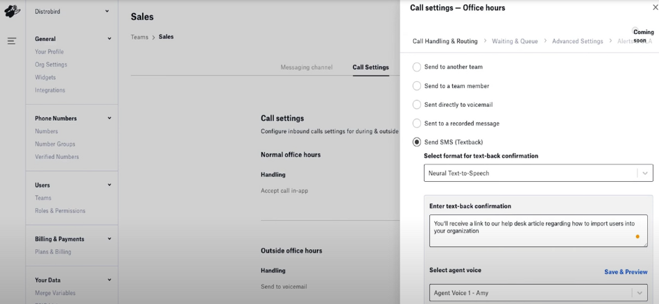 Distrobird virtual call management