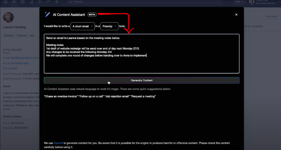 Capsule AI Content Assistant