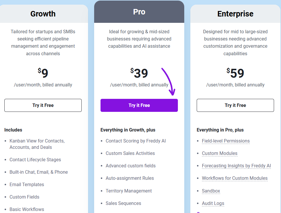 Freshsales Pricing