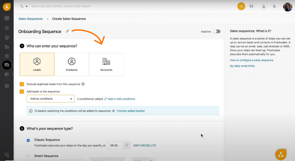 Freshsales Sales Sequence