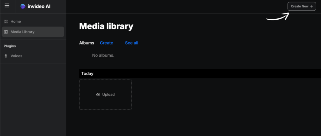 Media Library in Invideo AI