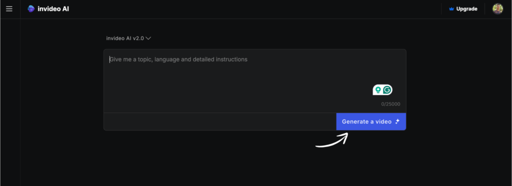 Generate your video in Invideo AI