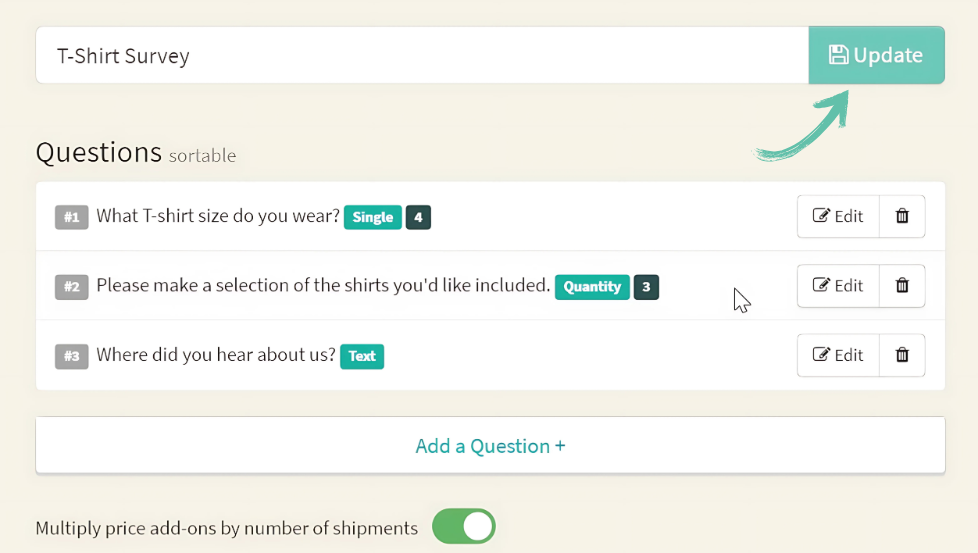 Subbly surveys