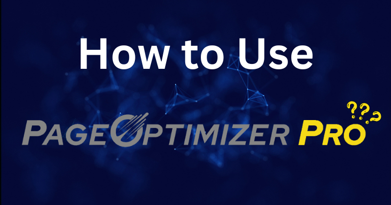 how to use page optimizer pro