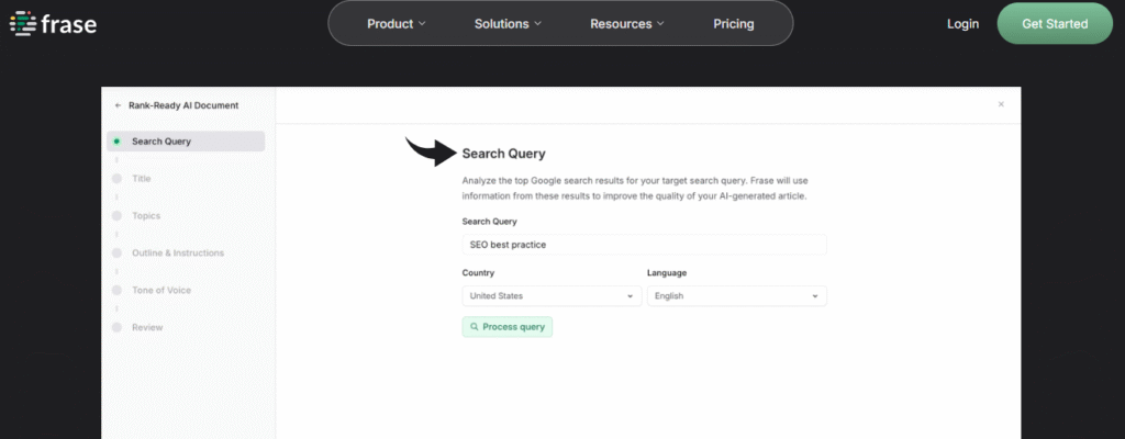 Frase SERP Analyzer