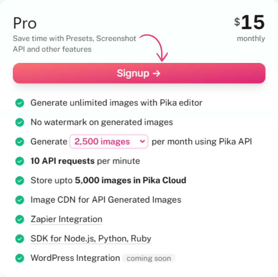 Pika Style Pricing