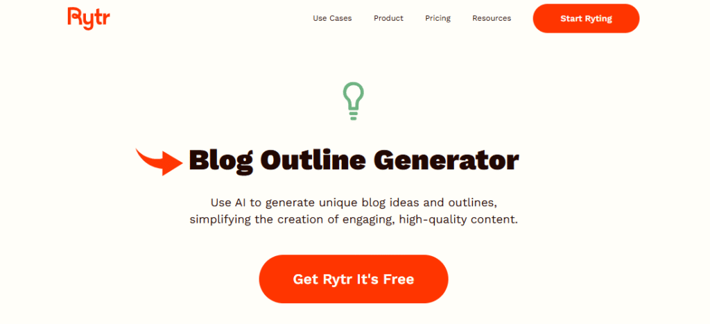 Rytr Blog Outline Generator