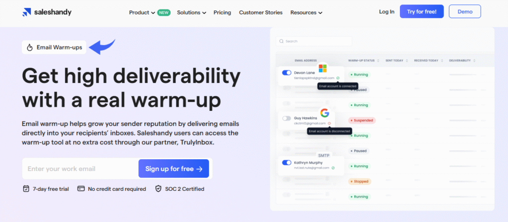 Saleshandy Email Warmup