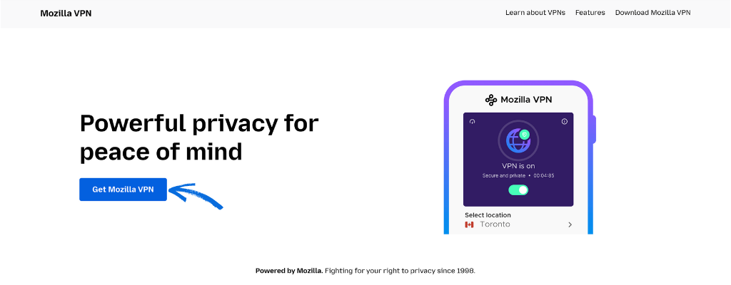 mozilla vpn homepage