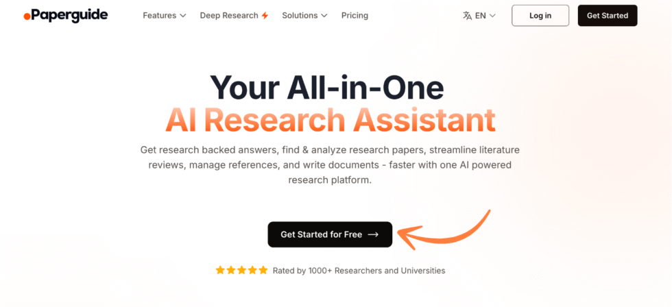 Paperguide Review: Streamline Your Research in 2026? 4 Paperguide homepage