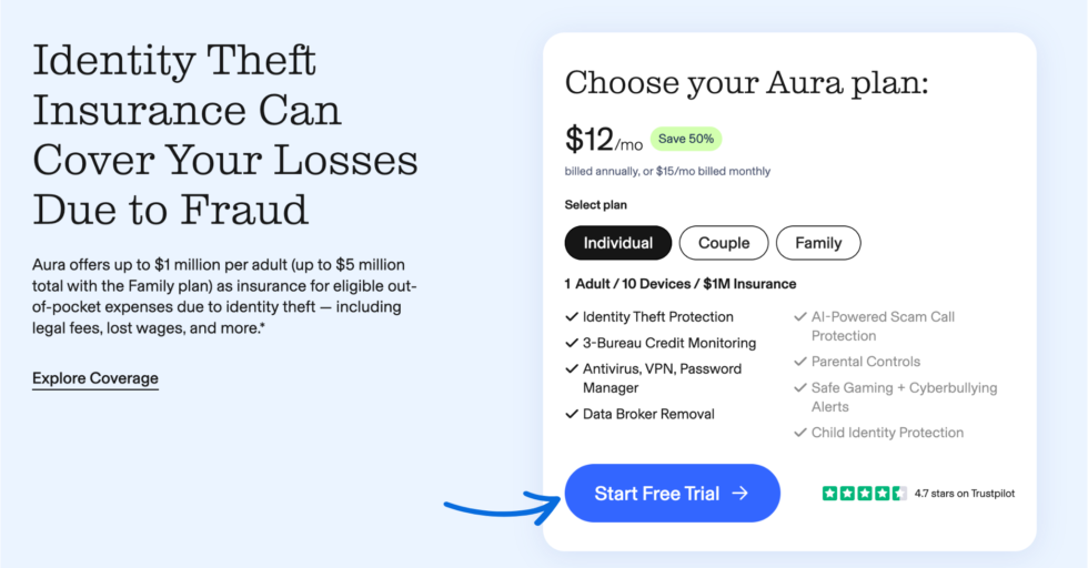 AuraVPN Identity Theft Insurance
