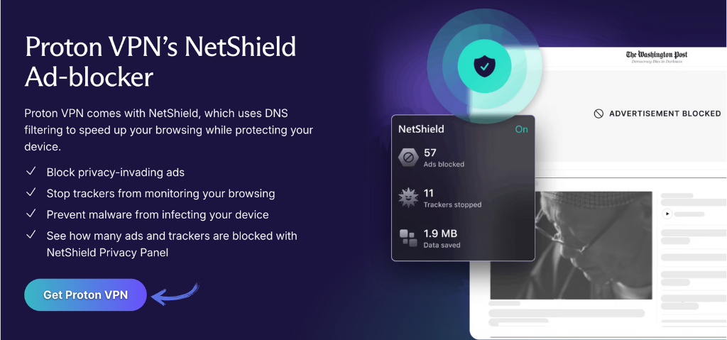 Protonvpn NetShield Ad-blocker