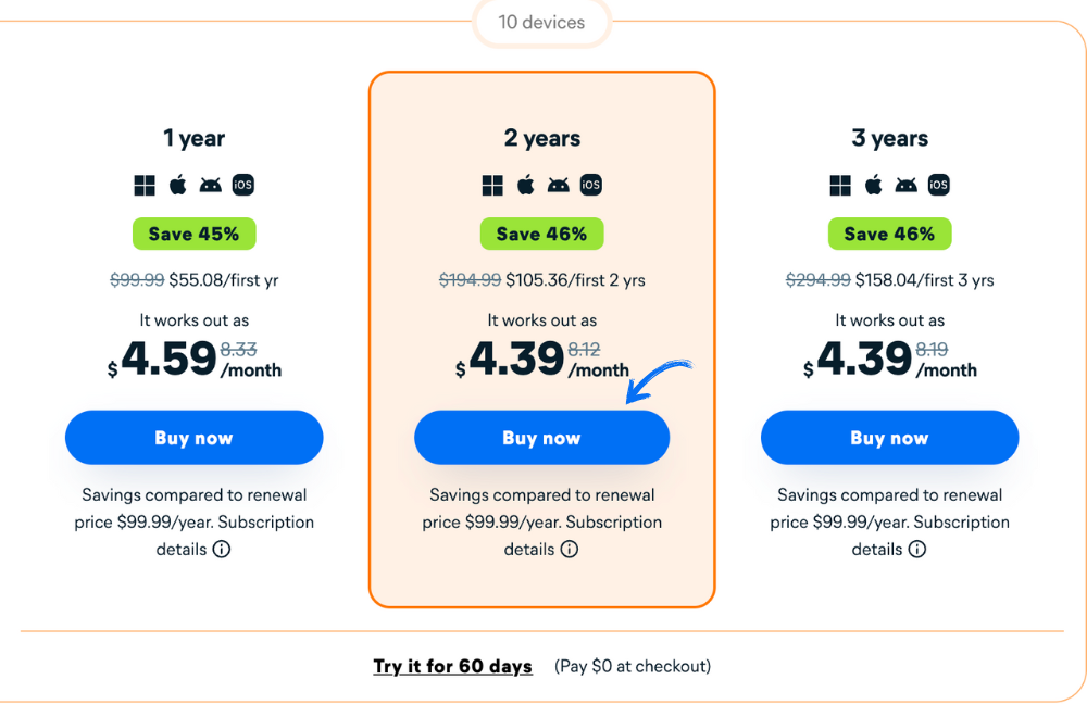 Avast VPN pricing