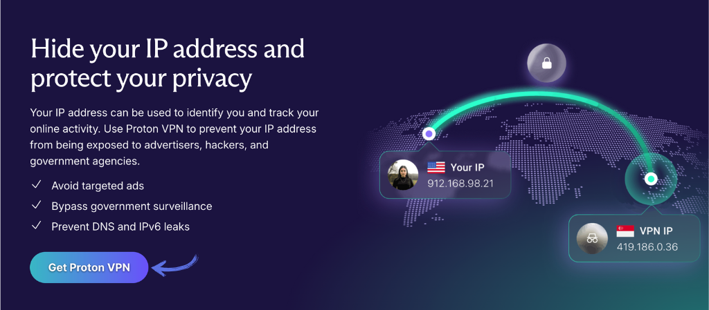 Hide your IP using Protonvpn